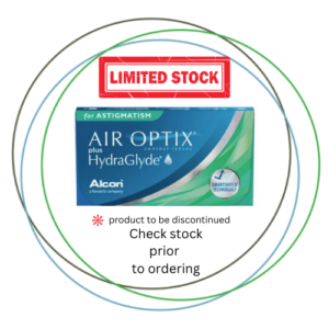 Limited stock Air Optix Hydraglyde for astigmatism