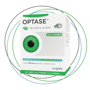 Optase Tea Tree Oil Lid Wipes with Eye-Online 3 coour rings