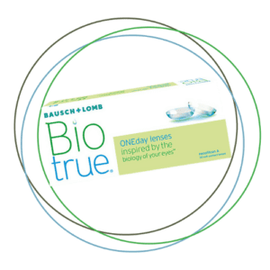 B&L Biotrue 30 pack with Eye-Online 3 colour rings